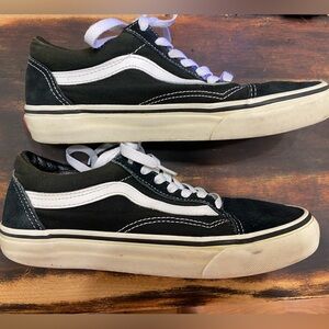 Black and White Vans Skate Shoes